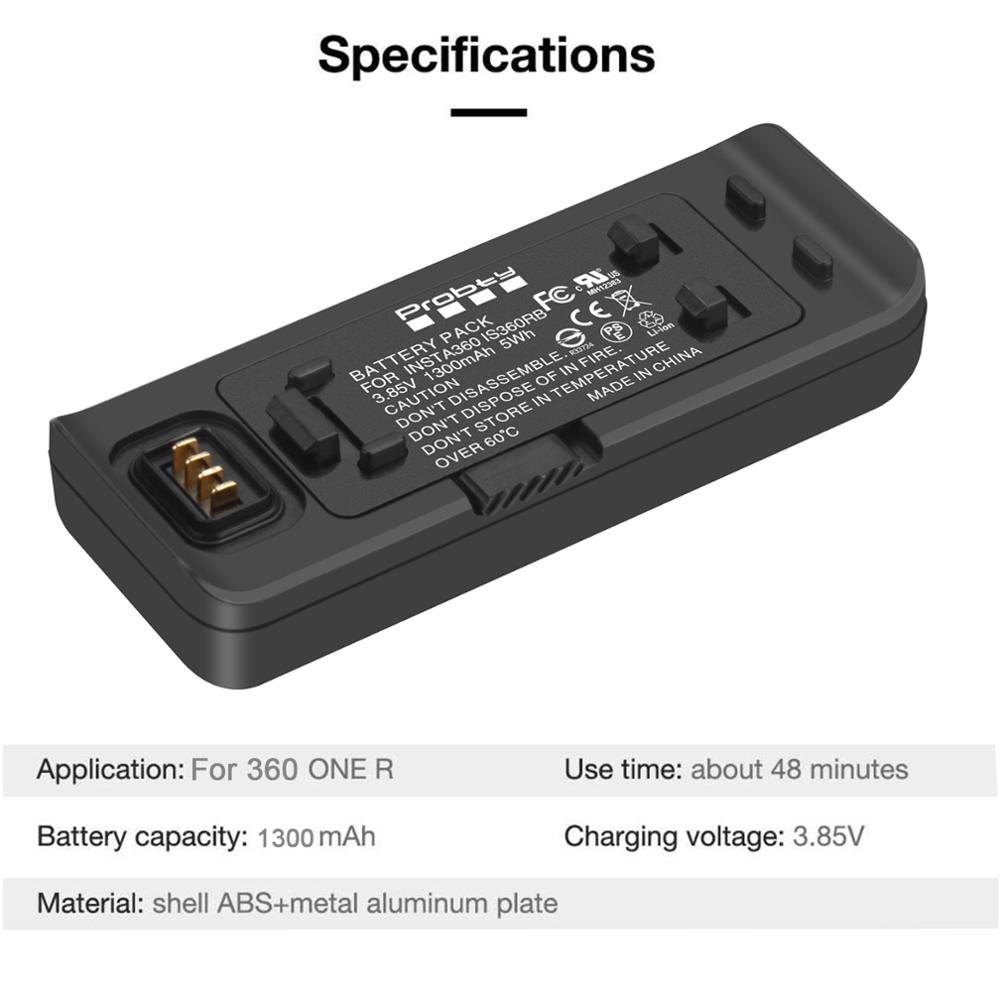 til insta 360 en  r 1300 mah batteri eller hurtiglader til insta 360 r kameratilbehør
