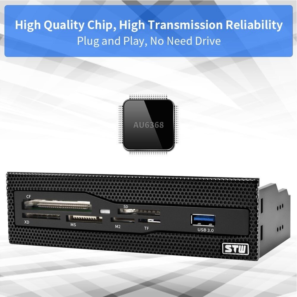 5.25 Inch Internal Card Reader For Computer With USB 3.0 SD Micro SD CF XD MS M2 TF Front Panel All In 1 Memory Card Reader