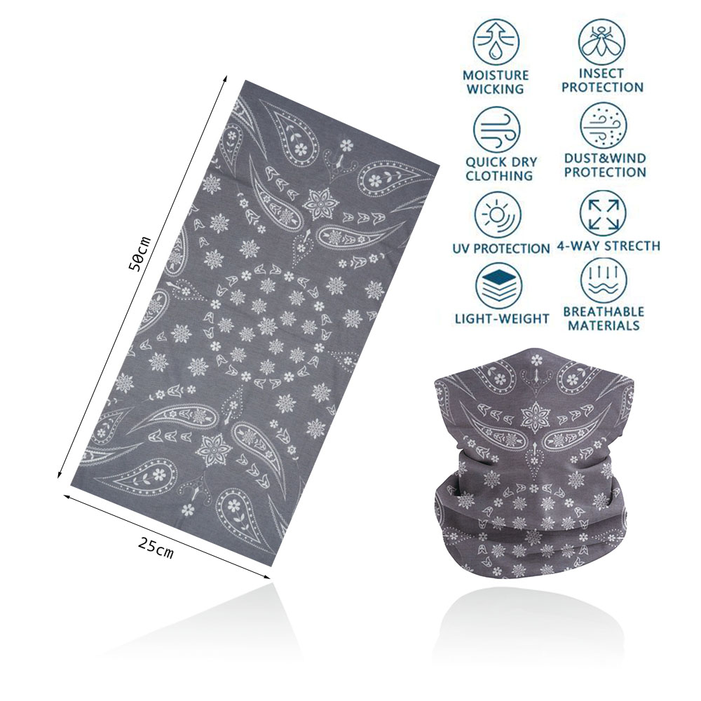 Colorful Paisley Neck Gaiter for Women Men Art Printed Windproof Riding Hiking Face Bandanas Headband Seamless Balaclava Scarf: Clear
