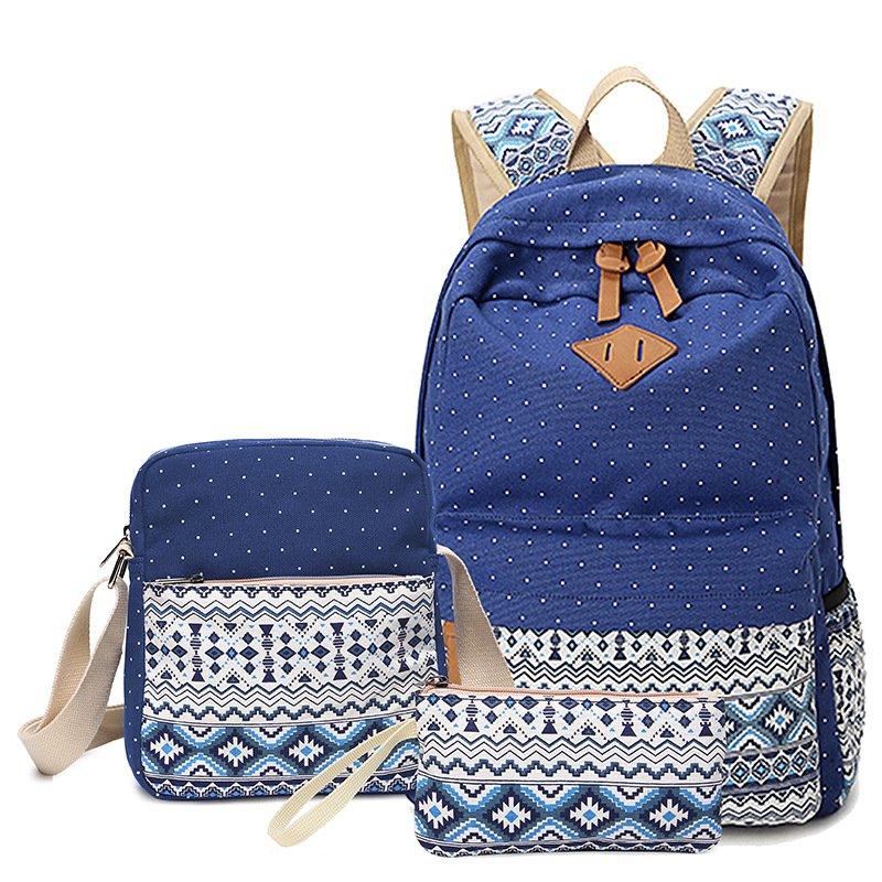Diomo lærred skoletasker sæt til piger kvindelig rygsæk skoletasker rygsæk feminin bogtaske