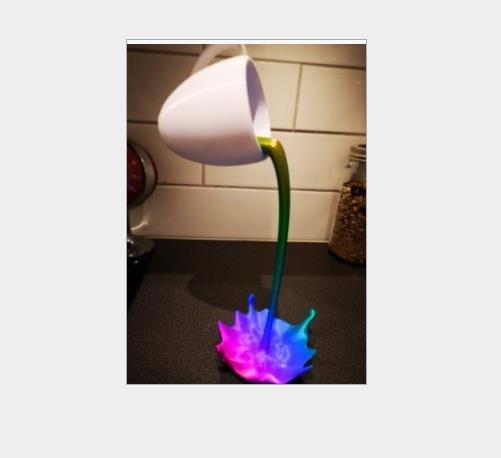 Floating Cup Sculpture Pouring Liquid Coffee Mug Art Decor home Art Decoration: H