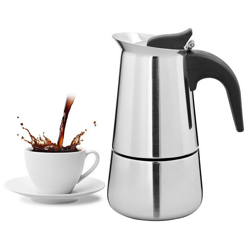 Den ursprungliga bärbara europeisk amerikansk kaffekanna espresso mockakanna premium rostfritt stål och kallbryggt kaffebryggare: 1 st 450ml
