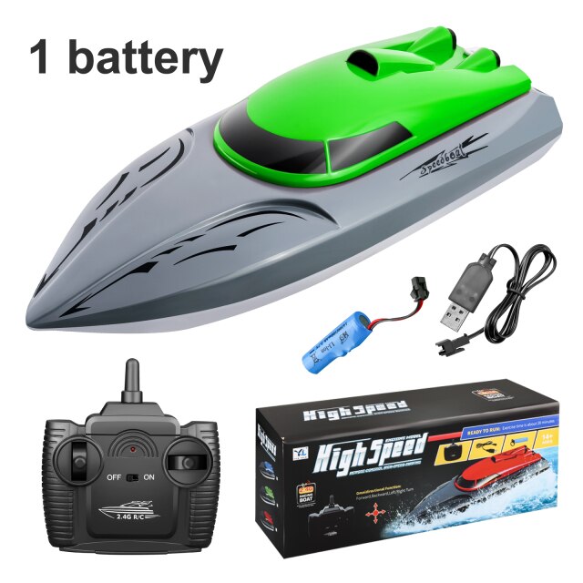 RC Boat Remote Control Speedboat 20km/h 2.4Ghz High Speed Racing Fishing Boats for Pools and Lakes Ship Toys for Boys Vessel: Green 1B