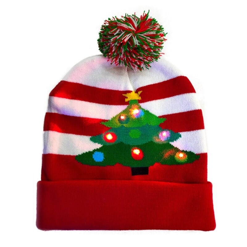 Neuheit LED Licht hoch Weihnachten Mütze Hütte Karikatur Santa Rentier Schneemann Gestrickte Hässliche zur Seite fahren Warme Schädel Kappe: 8