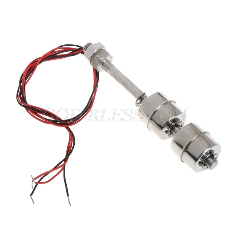 220V 10W 100mm Float Switch Auto Tank liquid Water Level Sensor Stainless Steel