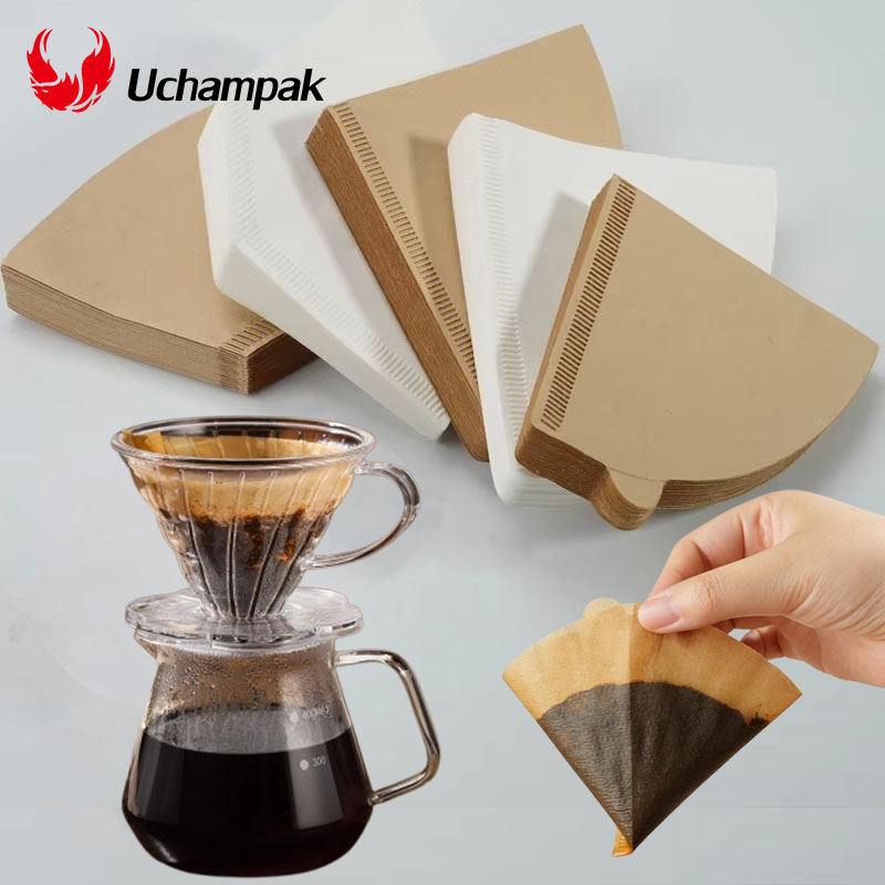 100 Stuks Wegwerp Papier Koffie Filter 1-4 Kopjes Houtpulp Drip Papier Kegel Koffie Zeef Zak Giet over Huishoudelijke Accessoires