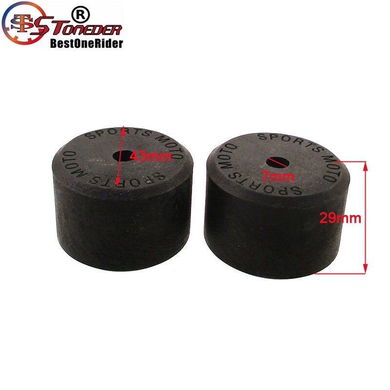 STONEDER Black &amp; Red Supermoto Crash Bobbins Rubber For Pit Dirt Motor Bike Motord
