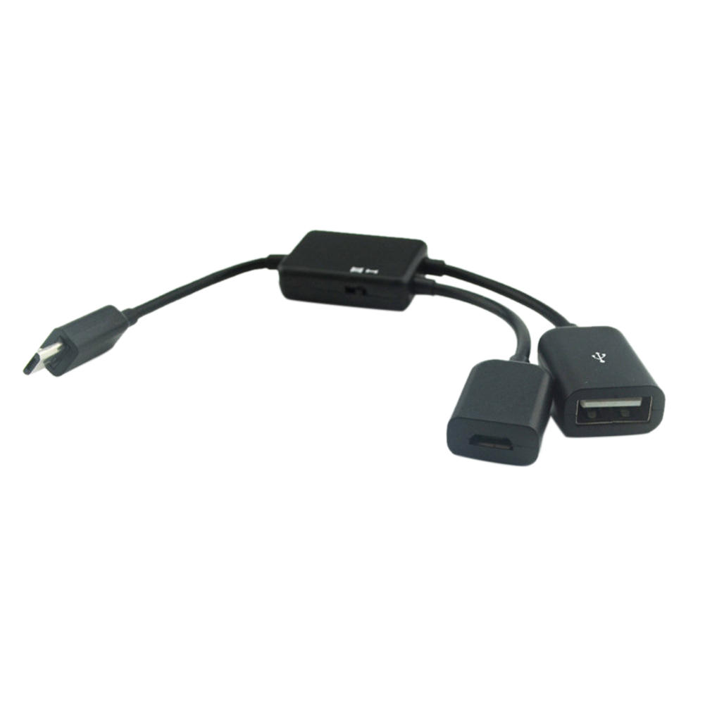 Ladung Tastatur Schwarz 0,2 M TV OTG Splitter 2 in 1 dauerhaft Mikro USB Adapter Kabel Verbinden Transfer Multifunktions