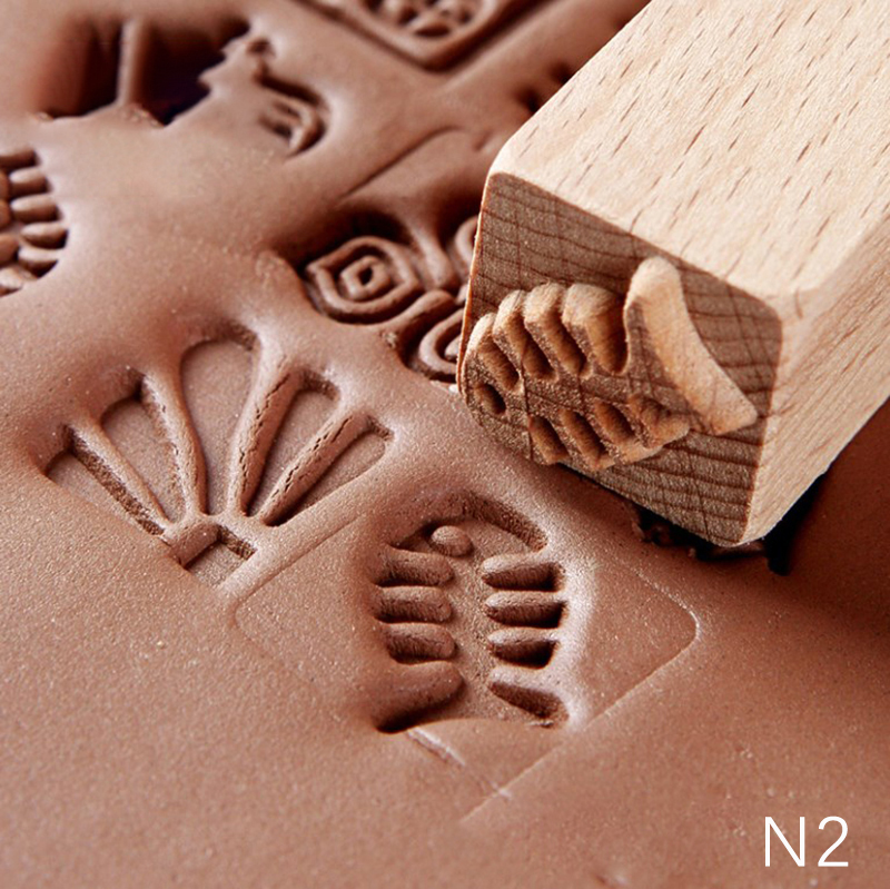 Herramienta de cerámica con relieve de madera, columna de sellos de impresión Natural, bloques de patrones mixtos, sello de textura para arcilla polimérica, artesanía de cerámica Diy: Verde claro