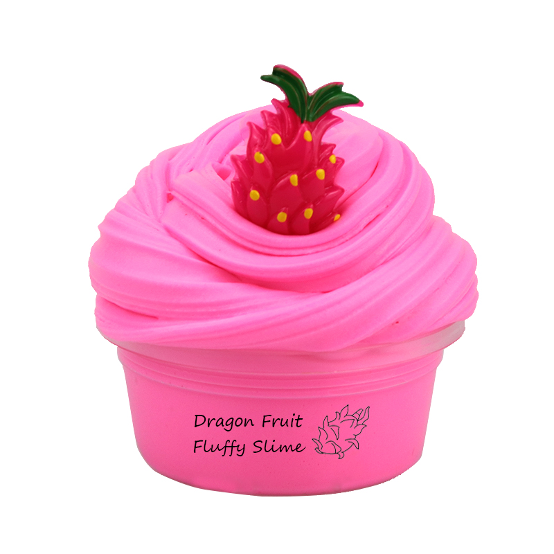 60ml Fluffy Butter Slime fruit Slime Super Soft Stretchy and Non Sticky DIY Sludge Toy for Girls and Boys: dragon fruit