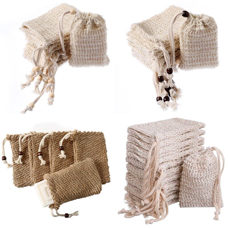 10 teile/satz Seife Sparer Peeling Natürliche Sisal Seife Tasche Beutel für Verlängern Seife Lebensdauer