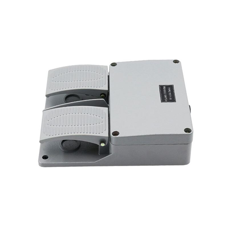 Interrupteur à Pédale Industriel Double Pied - Coque Aluminium AC380V DC220V 6A - Antidérapant IP62 - Pour Atelier
