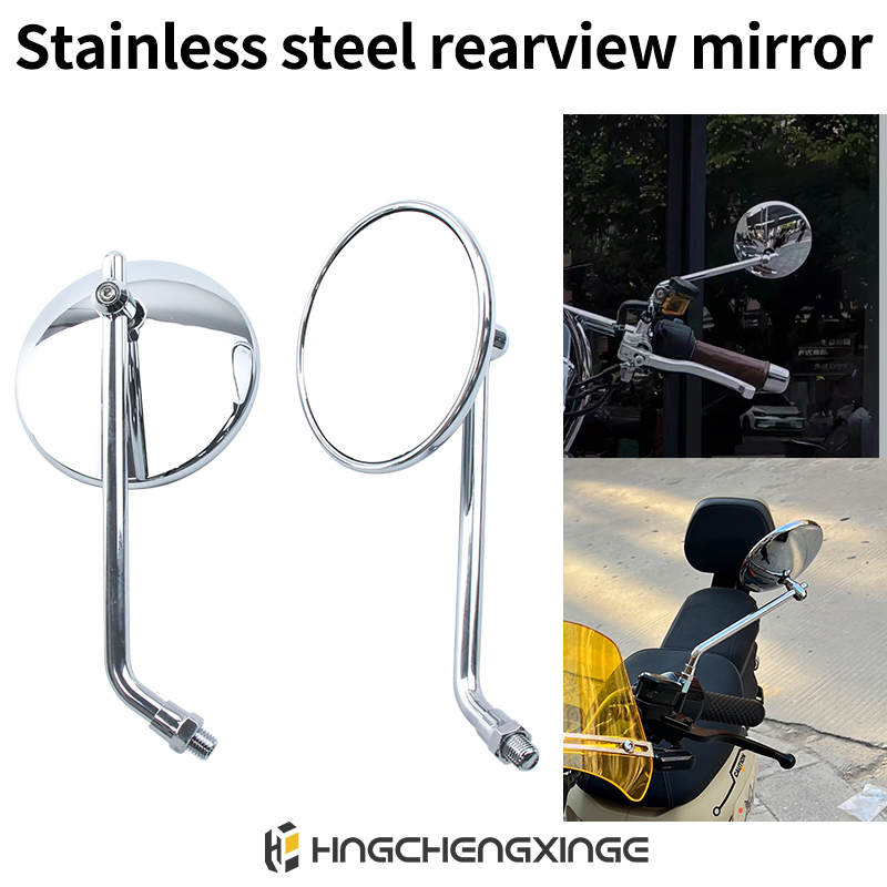 8 mm roestvrijstalen achteruitkijkspiegel motorfiets bromfietsen scooter e-bike racemotor zijspiegel achteruitrijcamera accesso universeel