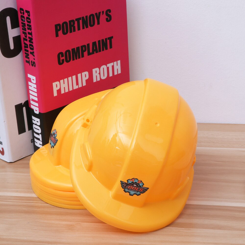 6pcs Hat Simulation Yellow Practical Construction Hat for Children Playing