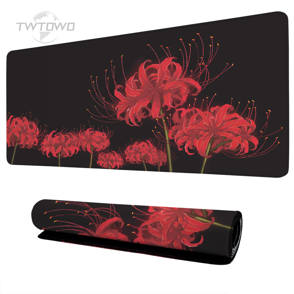 Mauspad Gaming Red Spider Lily XL Home Custom HD Großes Mauspad XXL Tastaturpad Büroteppich Weiches PC Desktop-Mauspad