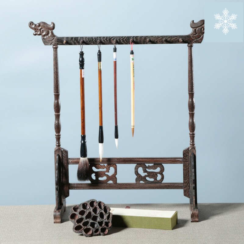 Calligraphy Brush Holder Chinese Brush Pen Hanging Caligrafia Pen Holder 12/14/16 Hangs Wooden Calligraphy Pen Stand Hanging