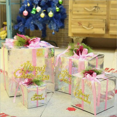Christmas Eve Box Large Xmas Wrapping Boxes Red Ribbon Lids