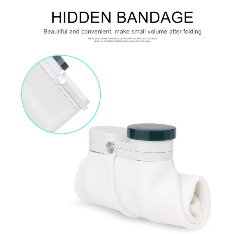 600ML silikonowa składana butelka robić wody wielokrotnego użytku szczelny podróż sport składany silikonowy napój sportowa butelka na wodę kemping podróż