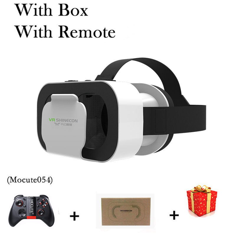 Shinecon VR gafas 3D auriculares dispositivo de Realidad Virtual casco gafas lentes teléfono inteligente móvil teléfono inteligente Realidade Viar VR: Blanco