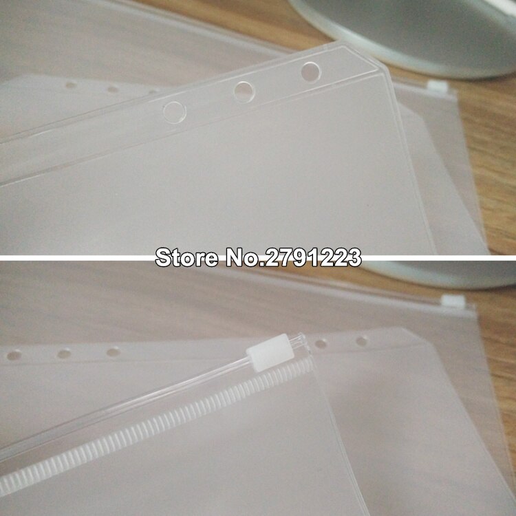 20 Pcs A5/A6/A7 PVC Bags Standard 6 Holes Transparent Loose-Leaf Pocket Comes With Self-Styled Zipper Filing Product Binder