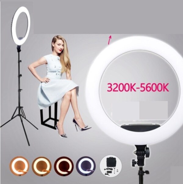 26Cm Gebogen Oppervlak Usb Rgbw Dimbare Led Selfie Ring Vullen Licht Lamp Met Statief Afstandsbediening & Telefoon Houder voor Make-Up Foto