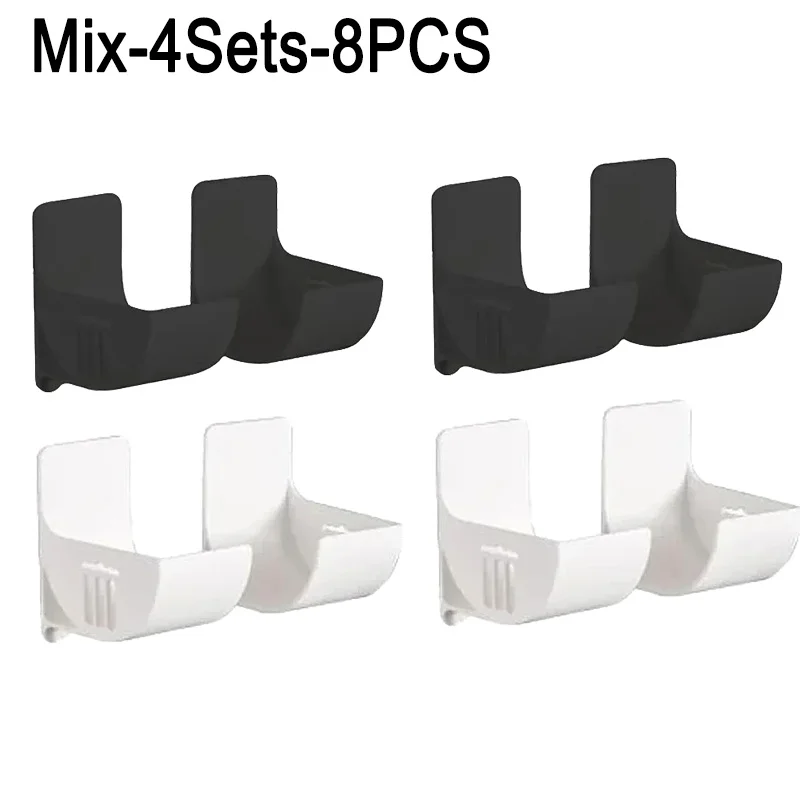 16PCSWall Mounted Non-Punch Storage Tray Kitchen Shelf Plastic Wrap Garbage Bag Refrigerator Side Bathroom Bedroom Storage Shelf: Ivory