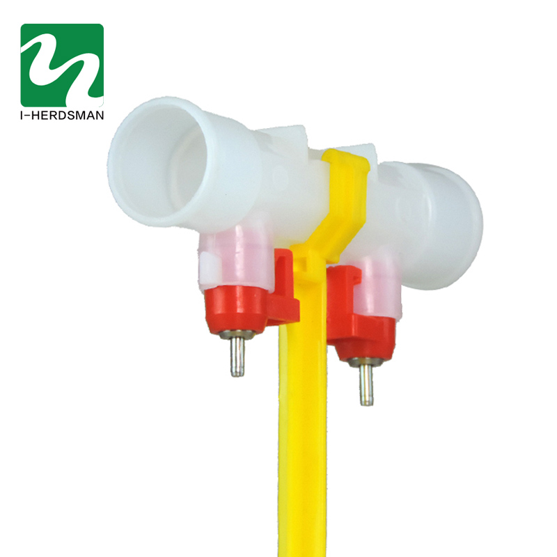 5 stks Dubbele drinknippels fonteinen kip drinknippels kip drip catcher feeder voor kippen vogel kwartel gevogelte kit