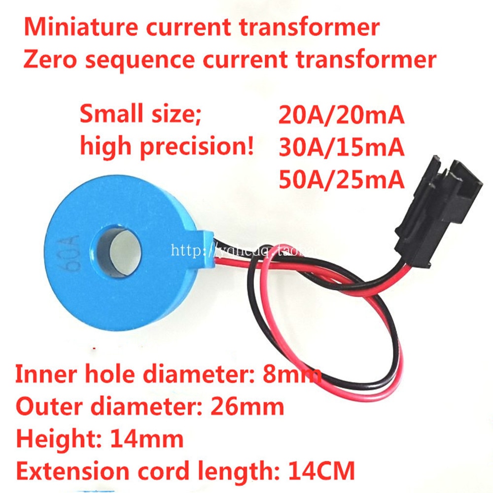 99T1 Hoge Precisie Ac Ampèremeter 99T1-20A/20mA 30A/15mA 50A/25mA En Miniatuur Homopolaire Huidige Transformator