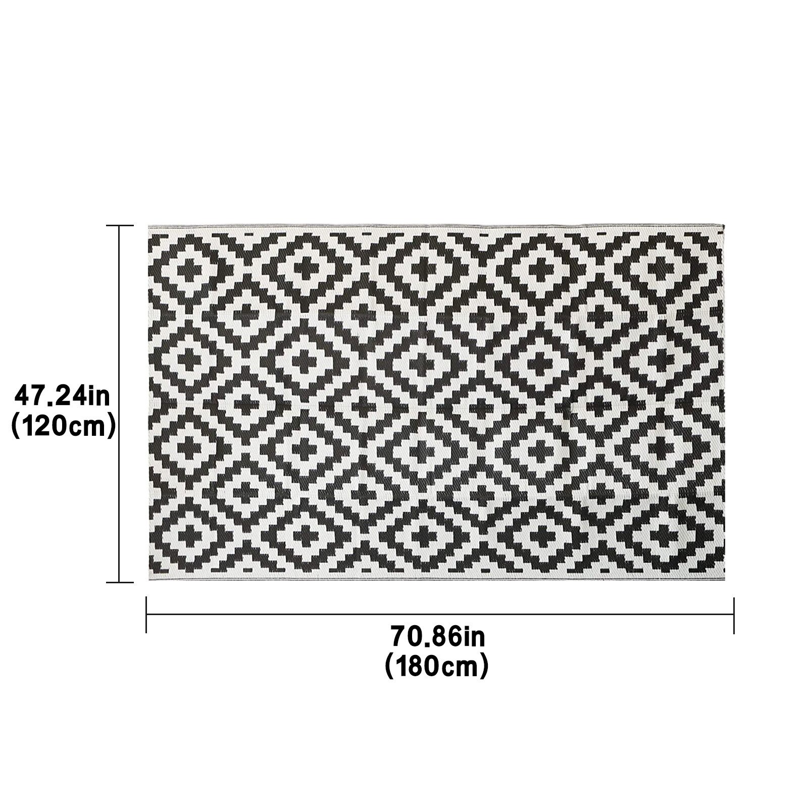 Outdoor Camping Mat Terrace Garden Beach Picnic Floor Mats Geometric Fold Double-sided Mat Living Room Decoration Home Rug D3: C