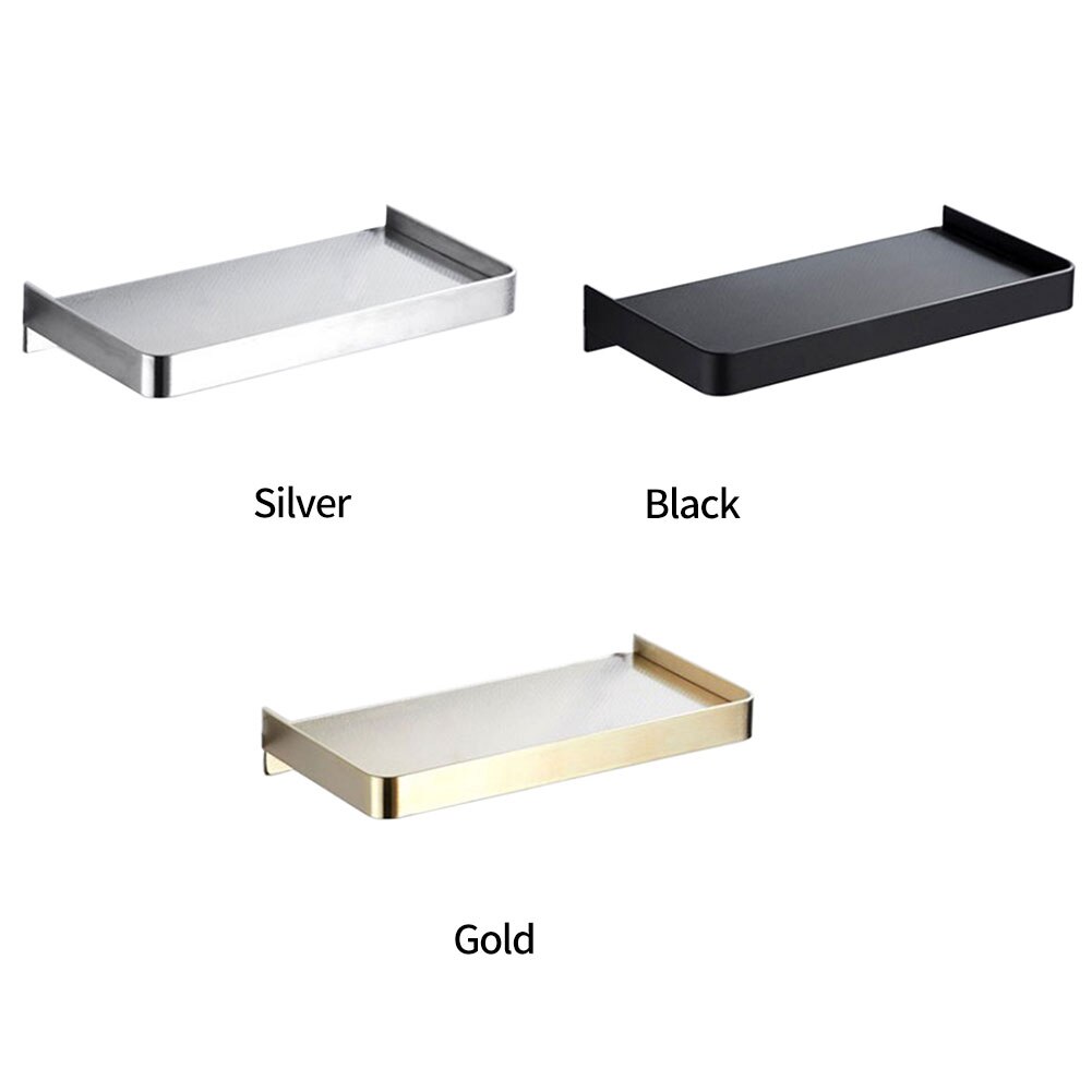 Aan de muur te bevestigen, roestvrij staal, zwarte borstel, badkamerplank met schroeven, toilet, grote opbergruimte, etagère