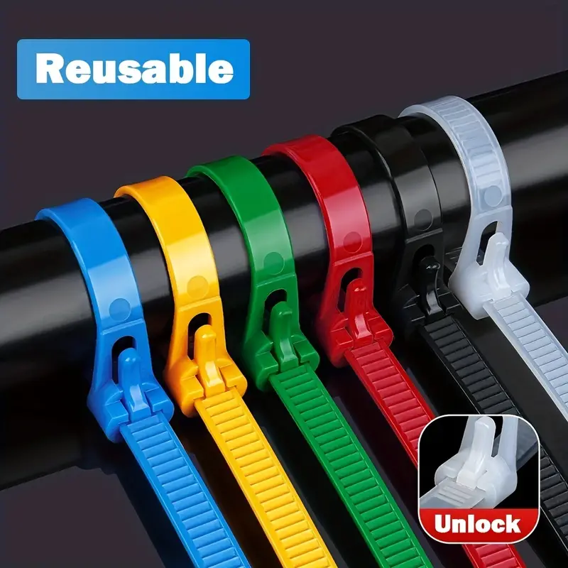 100 bridas de nailon reutilizables de 3,6x150 mm, lazo de bloqueo, extraíbles, colores mezclados (blanco y negro) para organización de la oficina en el hogar