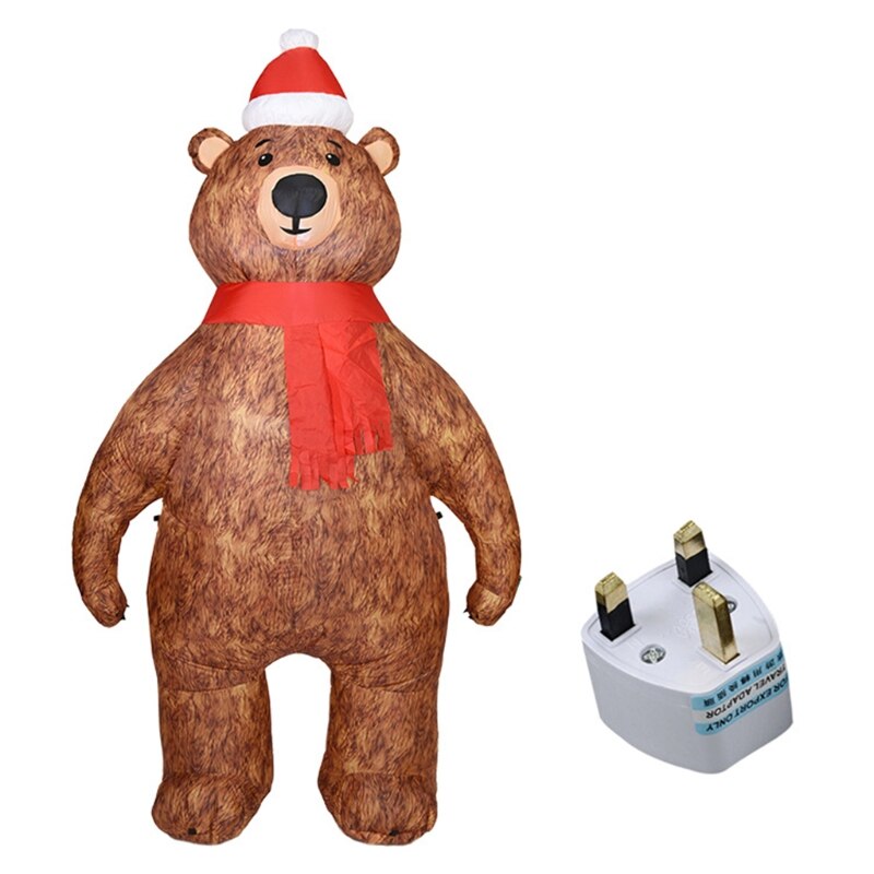 2.1m oppustelig bjørn model ledet luftblæser udendørs have legetøj jul fest ornament dekoration: 5 ac 902069- uk