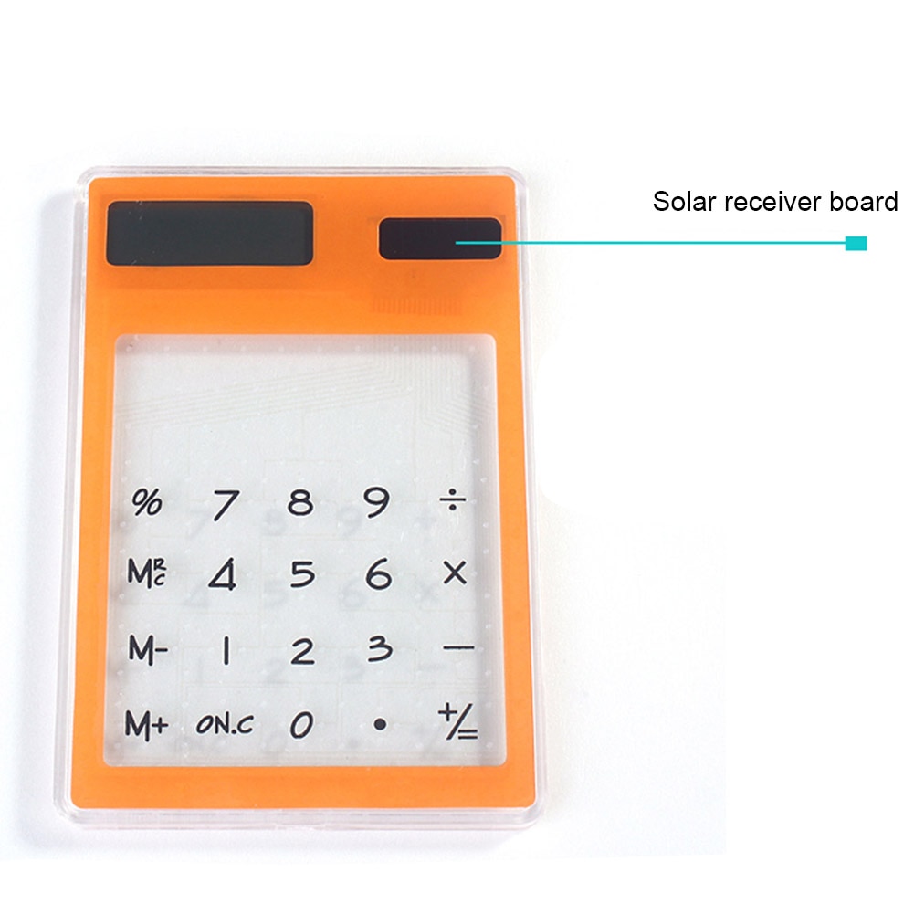 Solar Ultra Slim Touchscreen LCD 8 Digit Electronic Transparent Calculator Home Office Use AS99