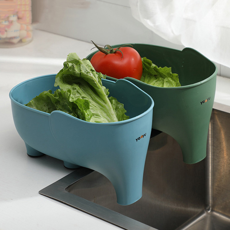 Waschbecken Sieb Elefant Sculpt Übrig gebliebener Abflusskorb Suppe Müllfilter Anti Skid Obst Gemüse Abtropffläche Küchenzubehör