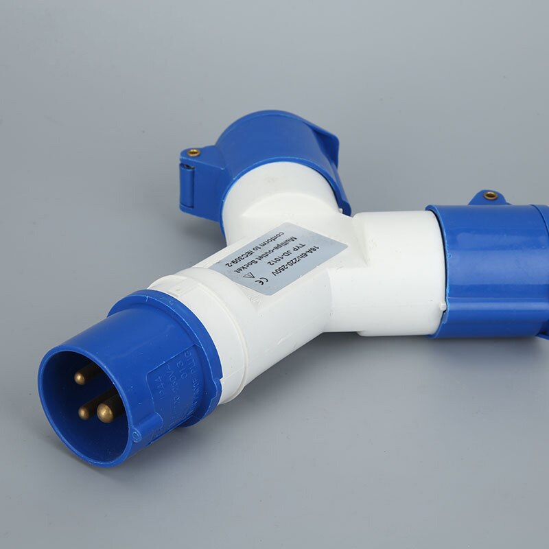 16A 3 Pin 3/4 Way 220V IP44 Waterproof Industrial Plug &amp; socket 1 Plug Multiple sockets Male &amp; Female Power Electrical Connector