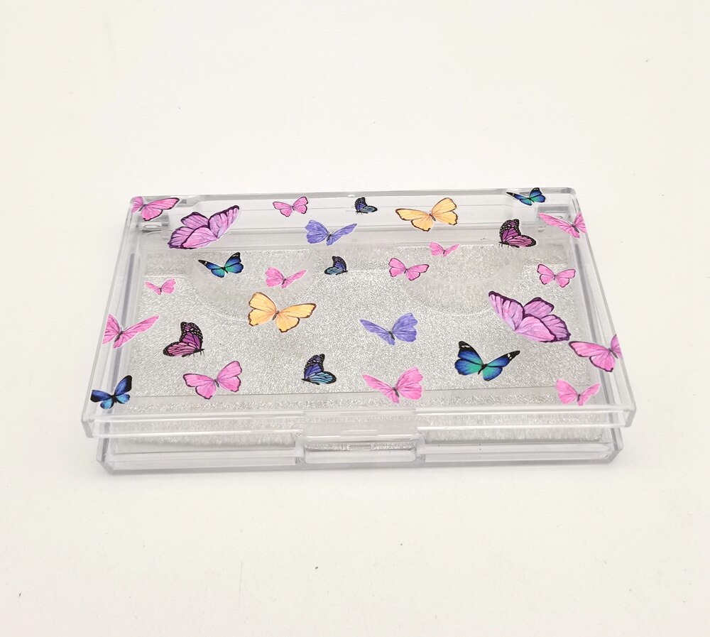 20/50pcs price eyelash packaging box lash boxes 25mm faux mink lashes Butterfly print rectangle empty case bulk: 30 set / 1