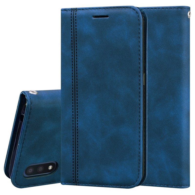 Luksusowe skórzane etui z klapką na Samsung Galaxy A01 rdzeń tylna obudowa na Coque Samsung A01 A01 A01 Core SM-A013F Cover Fundas