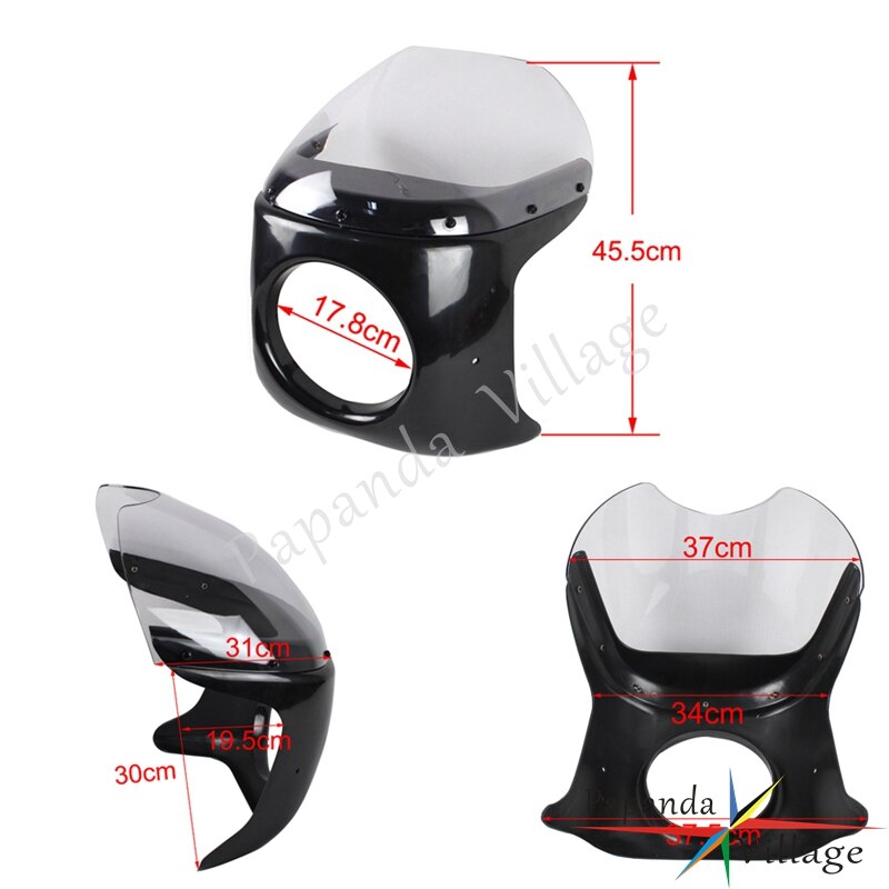 Cafe racer sort og klar 7 "forlygte kåbe til kawaki  en 450 500 vn 700 750 vulcan kz suzuki  gn 125 250 400 gr gs gt gz ls
