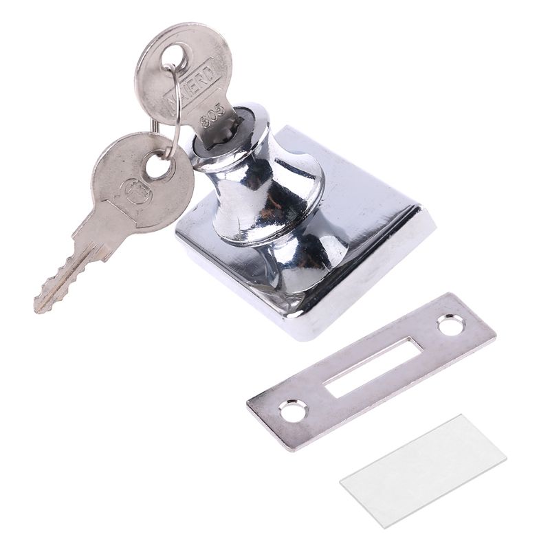 Cerradura de pestillo doble para puerta de vidrio, cerrojo de seguridad para escaparate de 5-12mm,