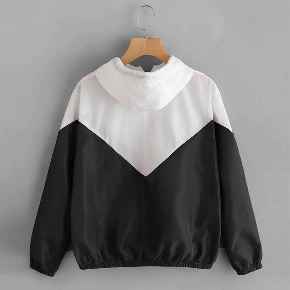 Frauen Langarm Jacke Patchwork Dünne Skinsuits Mit Kapuze Reißverschluss Taschen Sport Mantel Ich bin Freien Wandern Reiten Jacken Mantel Kleidung