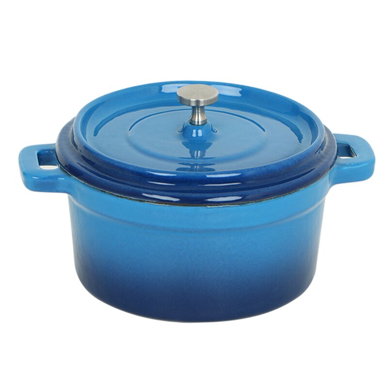Qianle Ou-olla pequeña para sopa, olla para guisar, 10cm, 12cm, 14cm, Mini olla de hierro fundido para comida de bebé, Cocina Para el hogar: 12cm - Royal Blue