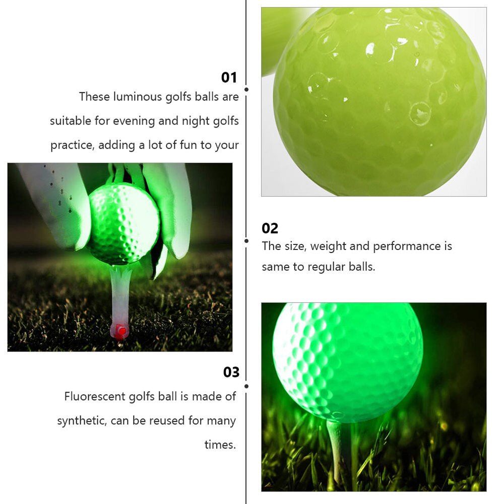 6Pcs Fluorescerende Golfs Licht-Absorberende Training Voor Night