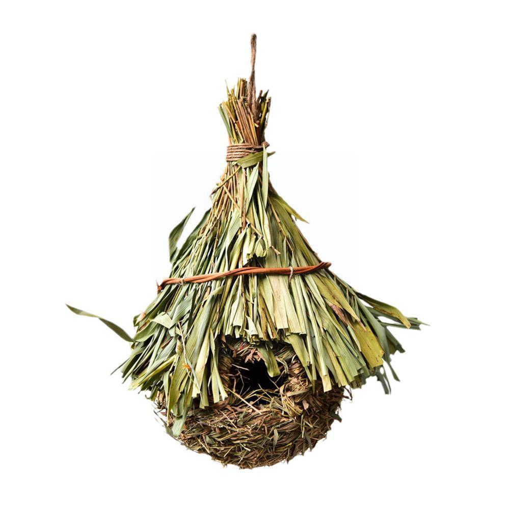 Hummingbird House Hand-Woven Nesting Window Garden Hanging Birdhouses Hut Handwoven Bird Nest Gardening Decoration for Bird V0G5