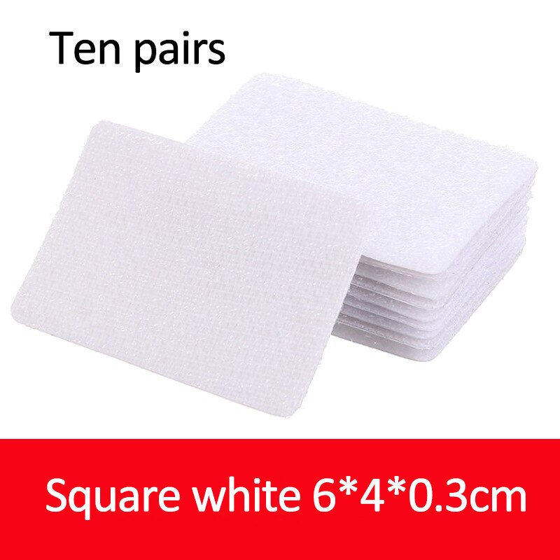5/10/20 Pairs 60mm Strong Self Adhesive Fastener Dots Stickers Velcro Adhesive Tape For Bed Sheet Sofa Mat Carpet Anti Slip Mat: 10 Pair White Square