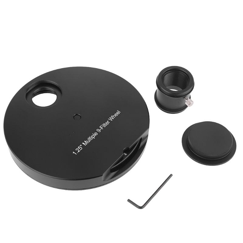 Metal 1.25\" Multiple 9 Position Fitting Filter Wheel For Astronomy Telescopes
