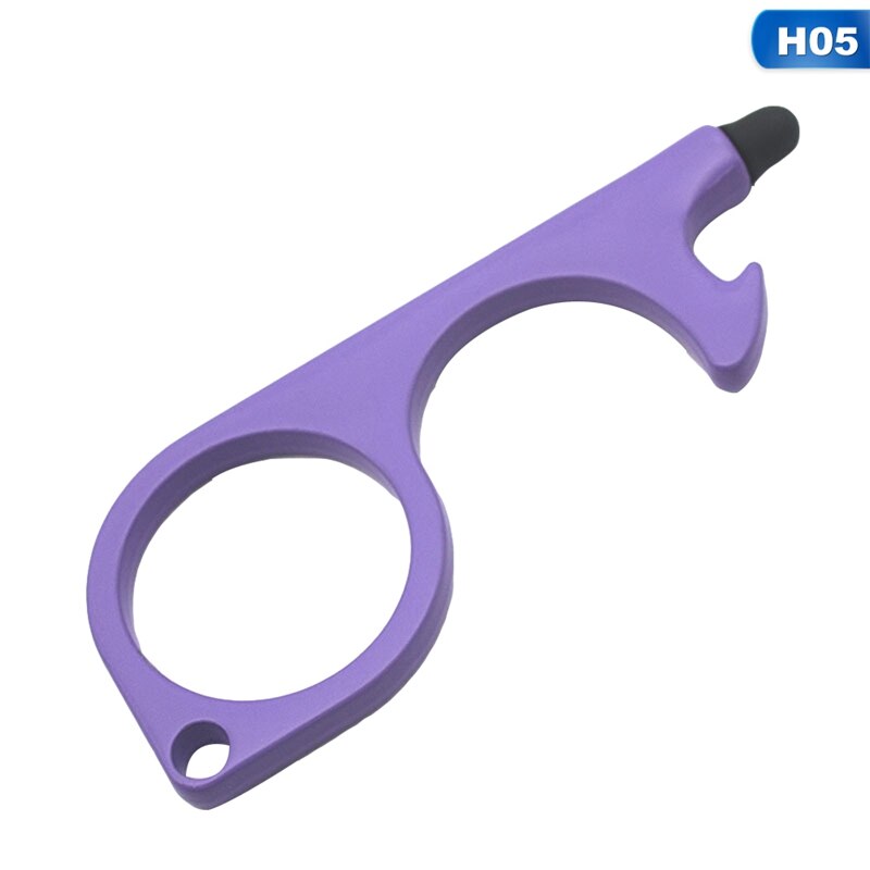 Portable Door Opener Tool Keychain Tool For Outdoor Public Door Handle Touchscreen Button Bottle Opener Keychain: H05