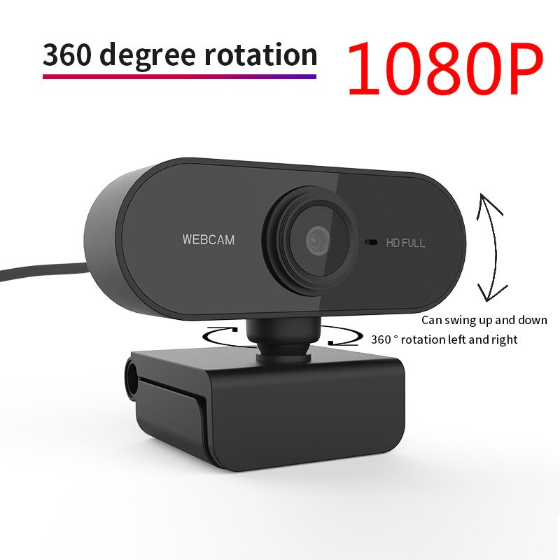 Webcam 1080P videocamera Web Full HD con microfono USB Plug And Play videochiamata Web Cam per PC Computer Desktop Gamer Webcast: Default Title