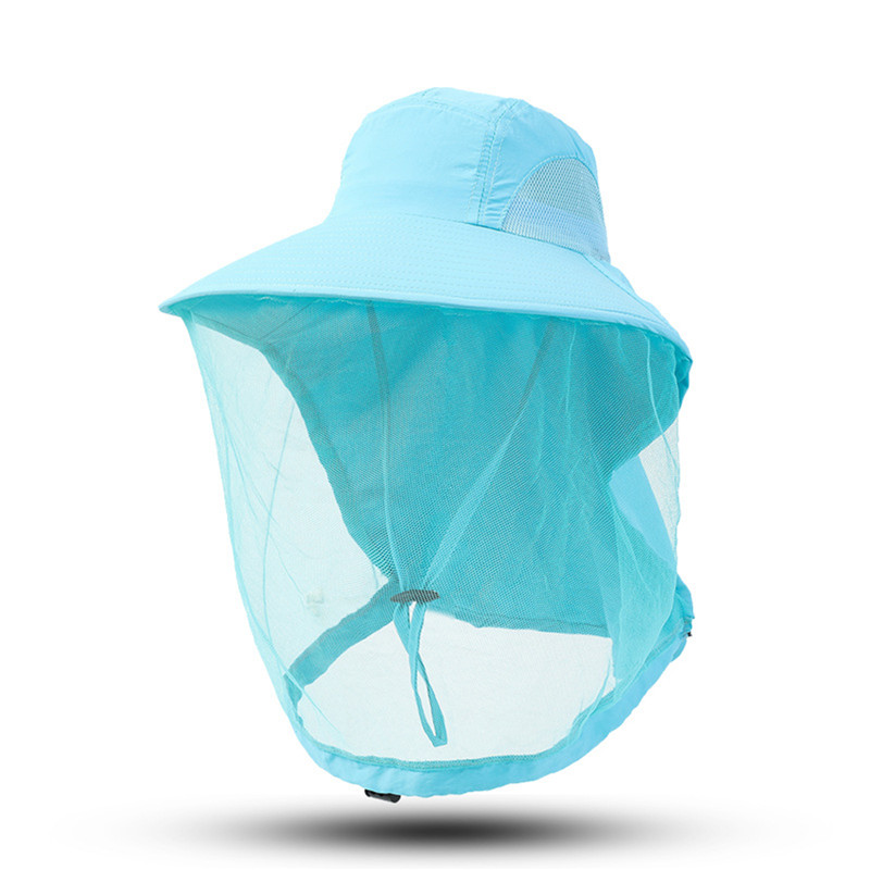 Outdoor Fishing Cap Anti Mosquito Insect Hat Fishing Hat Bug Mesh Head Net Face Protector Camping Hats Fishing Cap: Brown