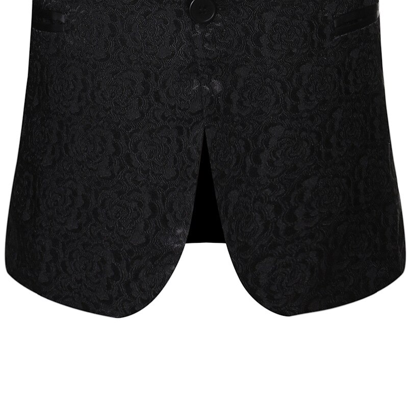 Shenrun – veste Jacquard noire et blanche pour homme, style Business décontracté, châle, veste de smoking à revers, costume de chanteur et hôte de scène