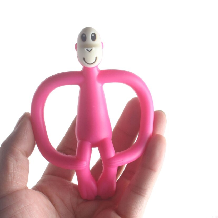 Hoge 1Pc Cartoon Aap Siliconen Peuter Molaren Pijnbestrijding Tool Kids Bijtring Ketting Tandjes Kralen Kraamcadeau